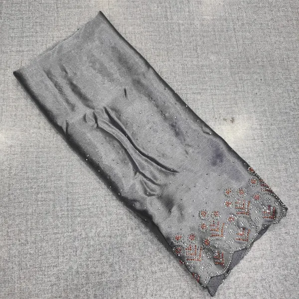 Crushed Satin Stone Work Hijab | HJ30